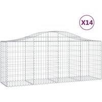 Arched Gabion Basket Stone Basket Gabion Retaining Wall Galvanised Iron vidaXL