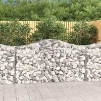 vidaXL Arched Gabion Baskets 2 pcs 200x50x100/120 cm - Durable Galvanised Iron Wire Garden Barriers for Decorating and Insulating Garden, Patio, Yard