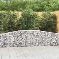 vidaXL 2 pcs Arched Gabion Baskets - 400x30x60/80 cm - Corrosion-Resistant Galvanised Iron - Garden Decorative and Sound-Insulating Barriers