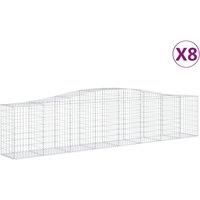 Arched Gabion Basket Stone Basket Gabion Retaining Wall Galvanised Iron vidaXL