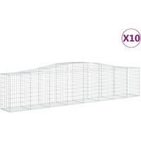 Arched Gabion Basket Stone Basket Gabion Retaining Wall Galvanised Iron vidaXL