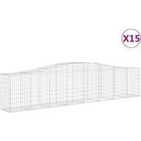 Arched Gabion Basket Stone Basket Gabion Retaining Wall Galvanised Iron vidaXL
