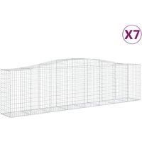 Arched Gabion Basket Stone Basket Gabion Retaining Wall Galvanised Iron vidaXL