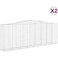 Arched Gabion Basket Stone Basket Gabion Retaining Wall Galvanised Iron vidaXL