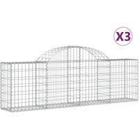 Arched Gabion Basket Stone Basket Gabion Retaining Wall Galvanised Iron vidaXL