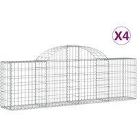 Arched Gabion Basket Stone Basket Gabion Retaining Wall Galvanised Iron vidaXL