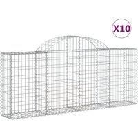 Arched Gabion Basket Stone Basket Gabion Retaining Wall Galvanised Iron vidaXL