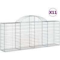 Arched Gabion Basket Stone Basket Gabion Retaining Wall Galvanised Iron vidaXL