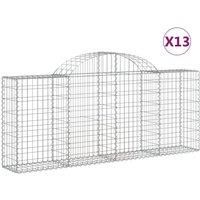 Arched Gabion Basket Stone Basket Gabion Retaining Wall Galvanised Iron vidaXL