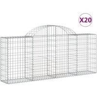 Arched Gabion Basket Stone Basket Gabion Retaining Wall Galvanised Iron vidaXL