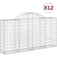 Arched Gabion Basket Stone Basket Gabion Retaining Wall Galvanised Iron vidaXL