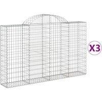 Arched Gabion Basket Stone Basket Gabion Retaining Wall Galvanised Iron vidaXL