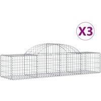 Arched Gabion Basket Stone Basket Gabion Retaining Wall Galvanised Iron vidaXL