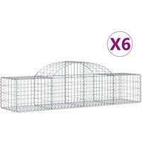 Arched Gabion Basket Stone Basket Gabion Retaining Wall Galvanised Iron vidaXL