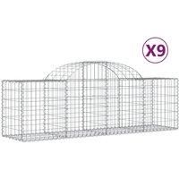 Arched Gabion Basket Stone Basket Gabion Retaining Wall Galvanised Iron vidaXL