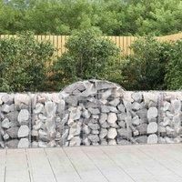 vidaXL Arched Gabion Baskets 4 pcs 200x50x80/100 cm