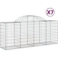 Arched Gabion Basket Stone Basket Gabion Retaining Wall Galvanised Iron vidaXL