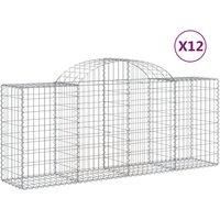 Arched Gabion Basket Stone Basket Gabion Retaining Wall Galvanised Iron vidaXL