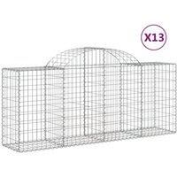 Arched Gabion Basket Stone Basket Gabion Retaining Wall Galvanised Iron vidaXL