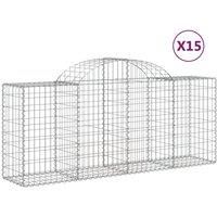 Arched Gabion Basket Stone Basket Gabion Retaining Wall Galvanised Iron vidaXL