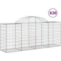 Arched Gabion Basket Stone Basket Gabion Retaining Wall Galvanised Iron vidaXL