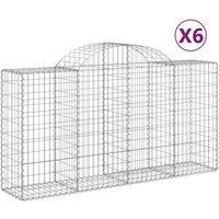 Arched Gabion Basket Stone Basket Gabion Retaining Wall Galvanised Iron vidaXL