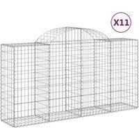 Arched Gabion Basket Stone Basket Gabion Retaining Wall Galvanised Iron vidaXL
