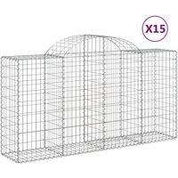 Arched Gabion Basket Stone Basket Gabion Retaining Wall Galvanised Iron vidaXL