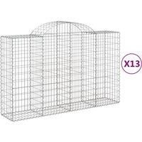 Arched Gabion Basket Stone Basket Gabion Retaining Wall Galvanised Iron vidaXL