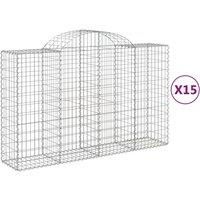 Arched Gabion Basket Stone Basket Gabion Retaining Wall Galvanised Iron vidaXL