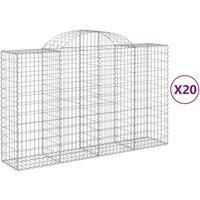 Arched Gabion Basket Stone Basket Gabion Retaining Wall Galvanised Iron vidaXL