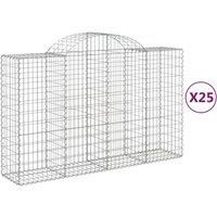 Arched Gabion Basket Stone Basket Gabion Retaining Wall Galvanised Iron vidaXL