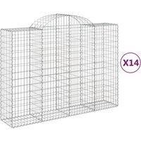 Arched Gabion Basket Stone Basket Gabion Retaining Wall Galvanised Iron vidaXL