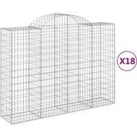 Arched Gabion Basket Stone Basket Gabion Retaining Wall Galvanised Iron vidaXL