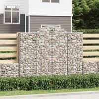 vidaXL Decorative Arched Gabion Baskets 2 pcs 200x50x160/180 cm, Silver Colour, Made with Galvanised Iron, Stable Construction, for Outdoor Living Space