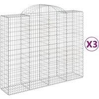 Arched Gabion Basket Stone Basket Gabion Retaining Wall Galvanised Iron vidaXL