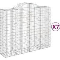 Arched Gabion Basket Stone Basket Gabion Retaining Wall Galvanised Iron vidaXL