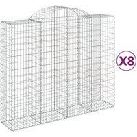 Arched Gabion Basket Stone Basket Gabion Retaining Wall Galvanised Iron vidaXL