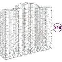 Arched Gabion Basket Stone Basket Gabion Retaining Wall Galvanised Iron vidaXL