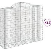 Arched Gabion Basket Stone Basket Gabion Retaining Wall Galvanised Iron vidaXL