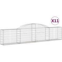 Arched Gabion Basket Stone Basket Gabion Retaining Wall Galvanised Iron vidaXL