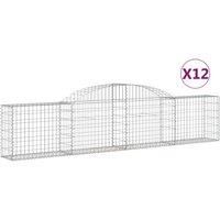 Arched Gabion Basket Stone Basket Gabion Retaining Wall Galvanised Iron vidaXL