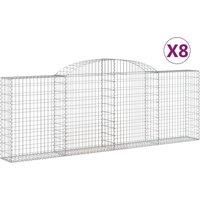 Arched Gabion Basket Stone Basket Gabion Retaining Wall Galvanised Iron vidaXL