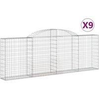 vidaXL Arched Gabion Baskets - Durable Galvanised Iron Wall Baskets - Silver, Robust Structure, Versatile Application, Strengthened Hooks, Easy Assembly