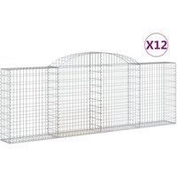 Arched Gabion Basket Stone Basket Gabion Retaining Wall Galvanised Iron vidaXL