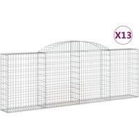 Arched Gabion Basket Stone Basket Gabion Retaining Wall Galvanised Iron vidaXL