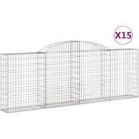 Arched Gabion Basket Stone Basket Gabion Retaining Wall Galvanised Iron vidaXL