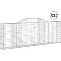Arched Gabion Basket Stone Basket Gabion Retaining Wall Galvanised Iron vidaXL