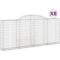 Arched Gabion Basket Stone Basket Gabion Retaining Wall Galvanised Iron vidaXL