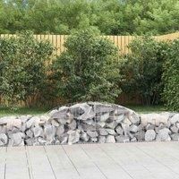vidaXL Arched Gabion Baskets 2 pcs 300x50x40/60cm Galvanised Iron